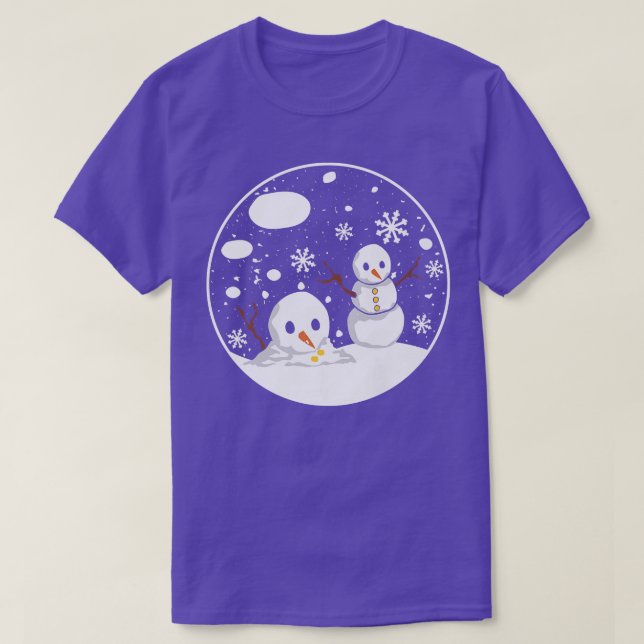 Snow Globe With Snowman Funny Pregnancy Reveal Mot T-Shirt (Design vorne)