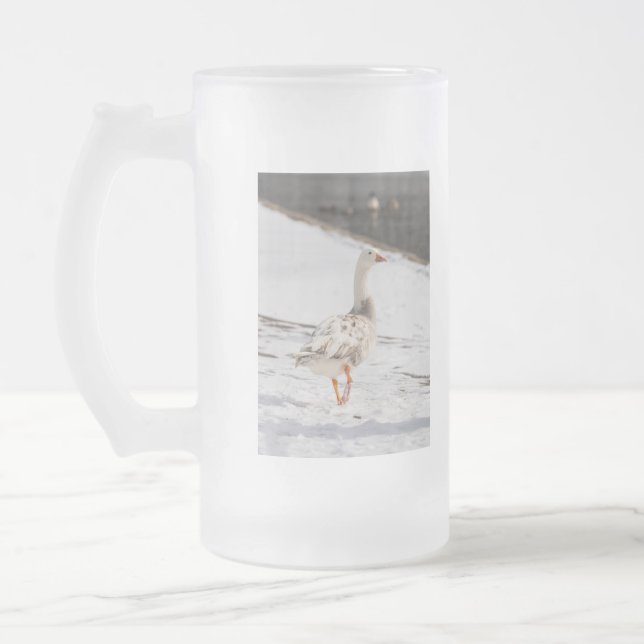 Snow Goose Strut Mattglas Bierglas (Links)