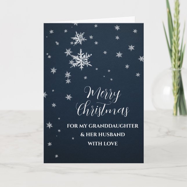 Snow Grandtochter und ihr Ehemann frohe Weihnachte Karte (Vorderseite)
