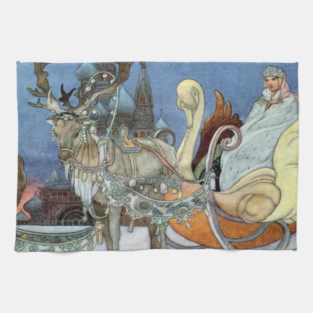 Snow Ice Queen Russian Princess Rentier Handtuch (Horizontal)