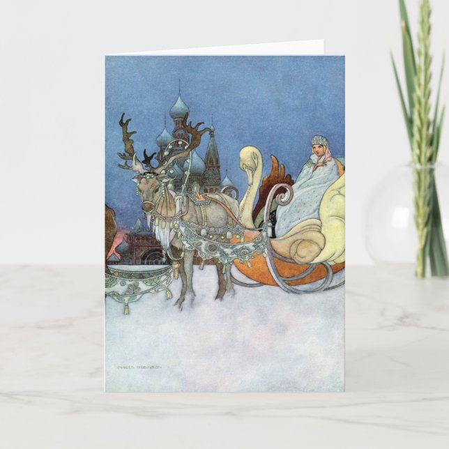Snow Ice Queen Russian Princess Rentier Karte (Vorderseite)