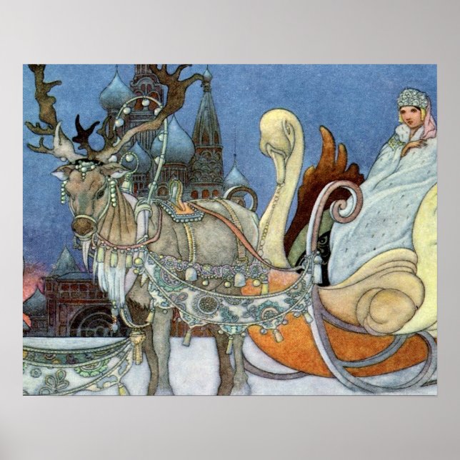 Snow Ice Queen Russian Princess Rentier Poster (Vorne)