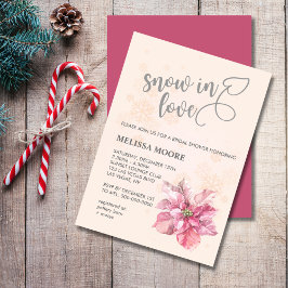 Snow in love pink snowflake pink poinsettia einladung