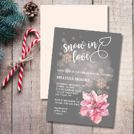 Snow in love pink snowflake pink poinsettia einladung