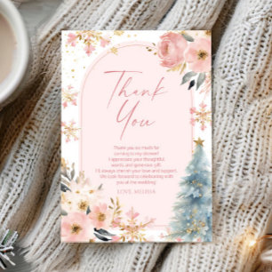 Snow In Love Schneeflocke Rosa Winter Brautparty Dankeskarte