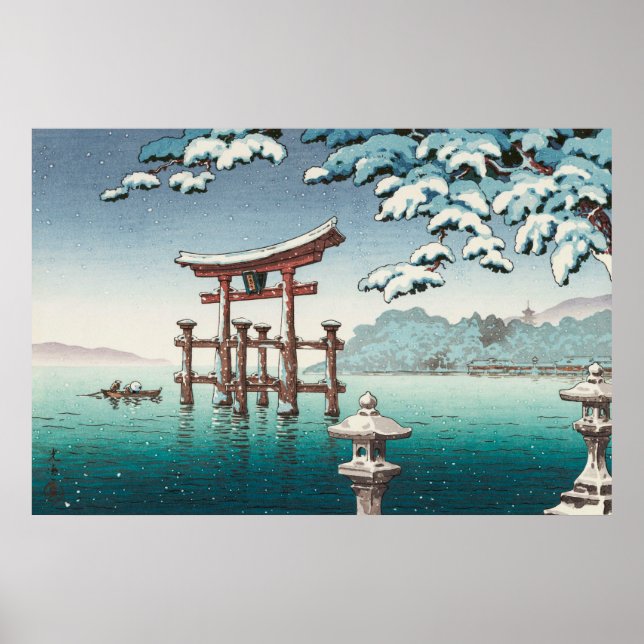 Snow in Miyajima by Tsuchiya Koitsu Poster (Vorne)