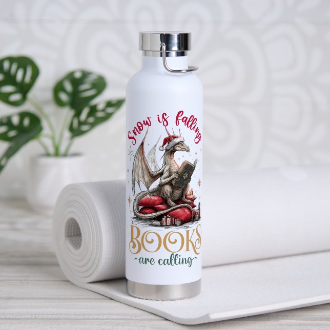 Snow Is Falling, Books Are Calling  Trinkflasche (Yoga (gedreht))