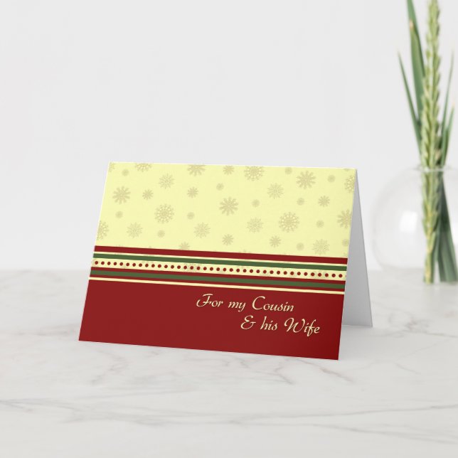 Snow Joyeux Cousin de Noël et sa carte de femme (Devant)