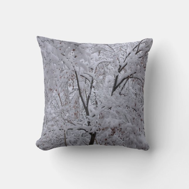 Snow-Laden Bäume Kissen (Vorderseite)