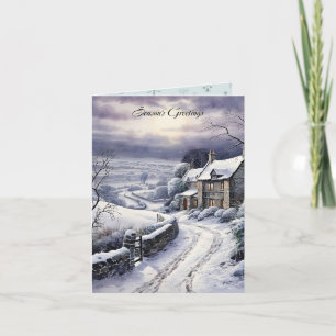 Snow Lane Landschaft Weihnachten Karte