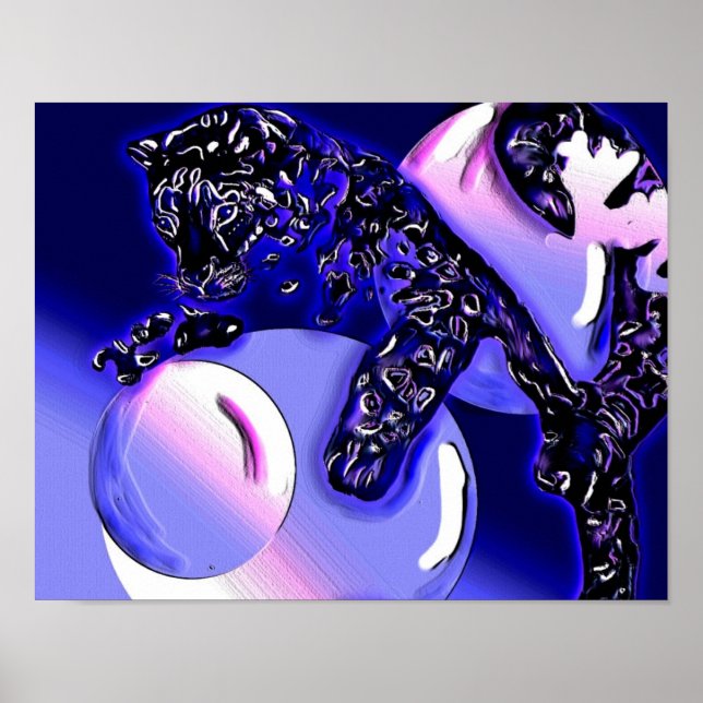snow leopard and moons poster (Vorne)