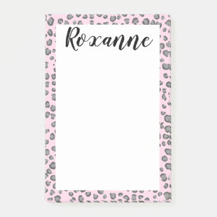 Snow Leopard Animal Print CUSTOMIES IT Notepad Post-it Klebezettel