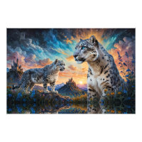 Snow Leopard Burg Sonnenaufgang