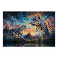 Snow Leopard Burg Sonnenaufgang