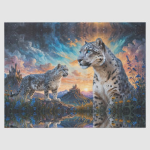 Snow Leopard Burg Sonnenaufgang Seidenpapier
