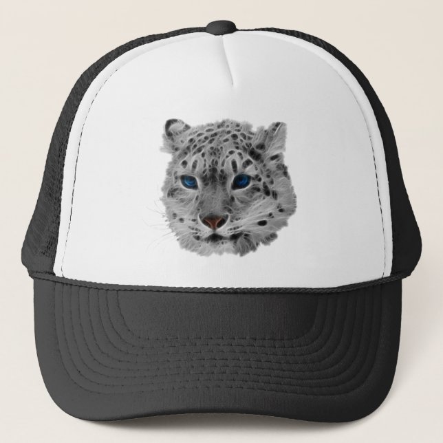 Snow Leopard Fraktal Truckerkappe (Vorderseite)