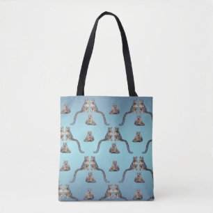Snow Leopard Frenzy All-Over-Print-Beutel (Blue Mi Tasche