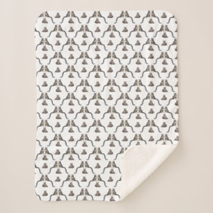Snow Leopard Frenzy Sherpa Blanket Sherpadecke