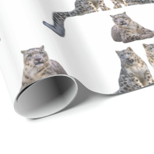 Snow Leopard Frenzy Wrapping Paper (Farbe wählen) Geschenkpapier