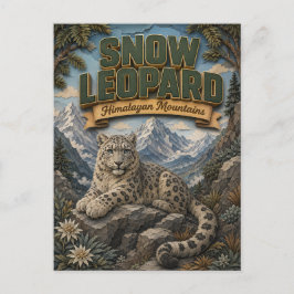Snow Leopard Himalayan Mountains POPCUT Postkarte