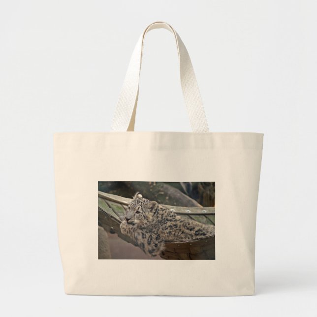 Snow Leopard Jumbo Stoffbeutel (Vorne)