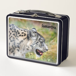 Snow Leopard Metal Lunchbox