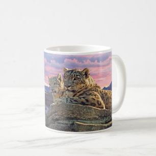 Snow Leopard Mutter und Cub - Kaffeetasse