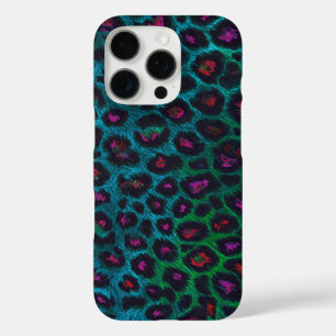 Snow Leopard Neon-Noir Muster iPhone 16 Pro Hülle