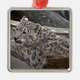 Snow Leopard Ornament Aus Metall
