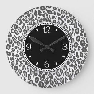Snow Leopard Print Wall Clock Große Wanduhr