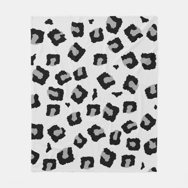 Snow Leopard Seamless Pattern  Fleecedecke (Vorderseite)
