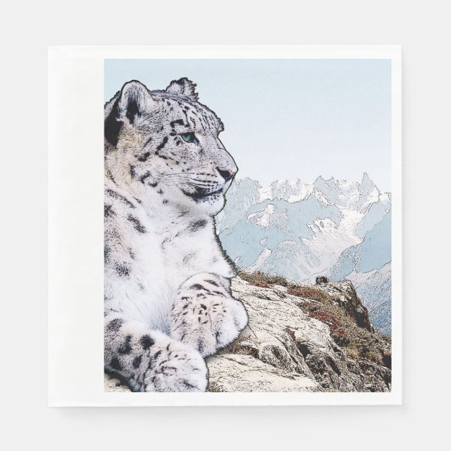 Snow Leopard Serviette (Vorderseite)