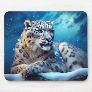 Snow Leopard Tierwelt Wilderes Meer Mousepad