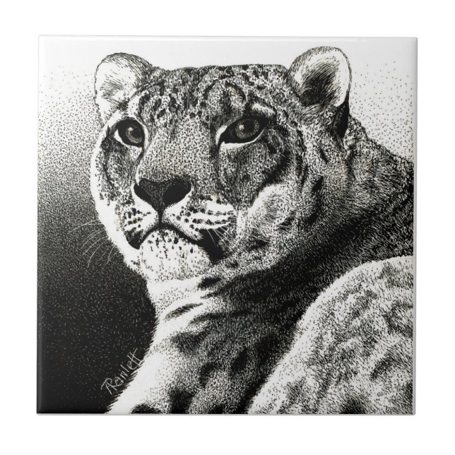 Snow Leopard Tile Fliese (Vorderseite)