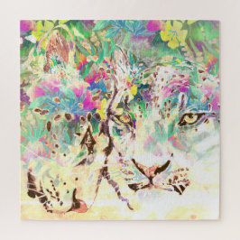 Snow Leopard tropische Blume Hawaiianische Tiere