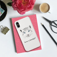Snow Leopard Zeichnend "Fierce is Beautiful"