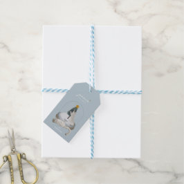Snow Leopards Snow Globe Light Blue Holiday Geschenkanhänger