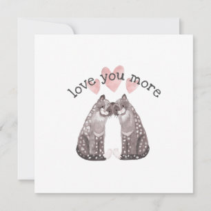 Snow Leopards Snuggle Love You More Valentine Feiertagskarte