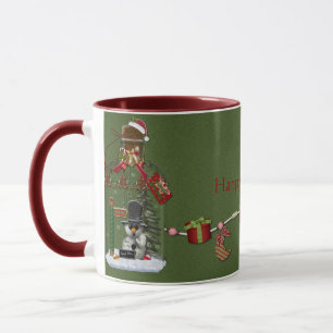 Snow Man Jar Holiday Tasse