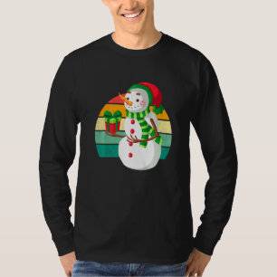 Snow Man Weihnachtsbaum Lichter Xmas Teens T-Shirt