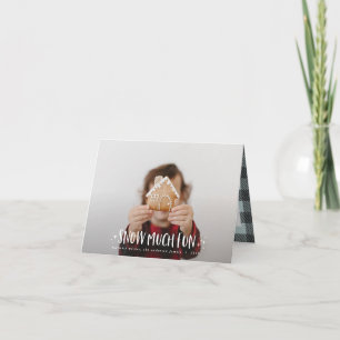 Snow much fun photo script text and tartan family