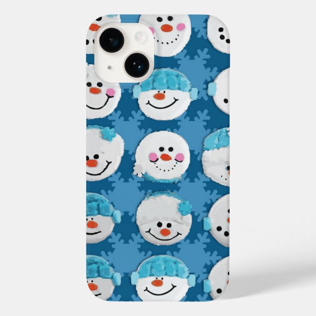 Snow Niedlich Baby Blue Winter Snowman Case-Mate i Case-Mate iPhone 14 Hülle (Rückseite)