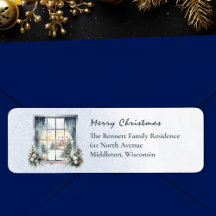 Snow Nordic Winter Szene Wasserfarbe Weihnachten