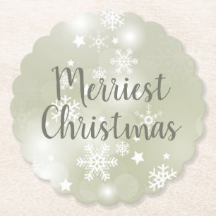 Snow on Sage Elegantes Abstraktes Wasserfarbenskal Untersetzer