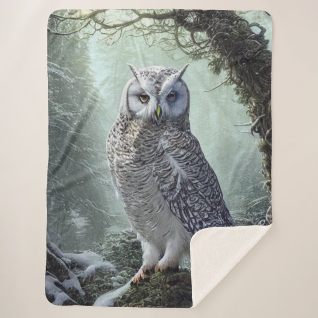 Snow Owl Sherpa Blanket Sherpadecke (Vorderseite)