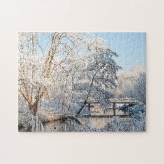 Snow Park Creek & Bridge, 252 Stücke Jigsaw Puzzle