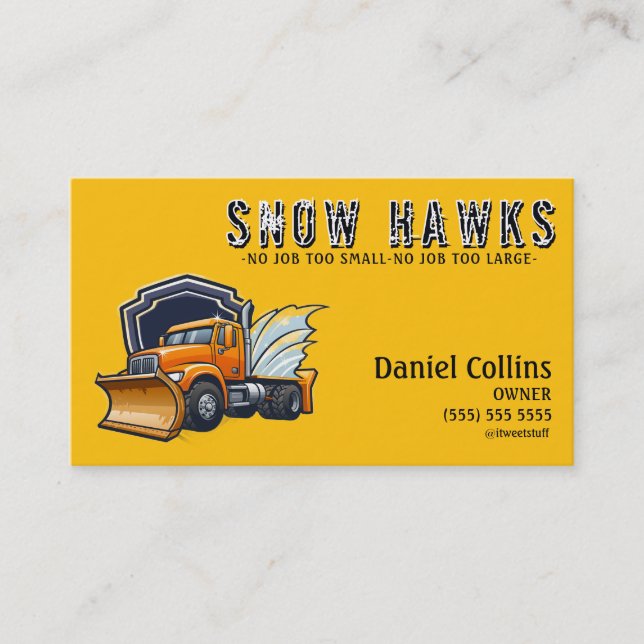Snow Plowing Business Card Visitenkarte (Vorderseite)