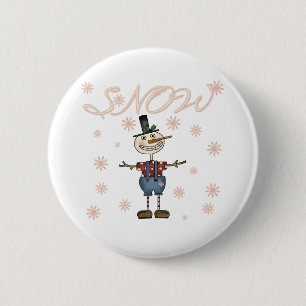 Snow Primsical Snowman Button
