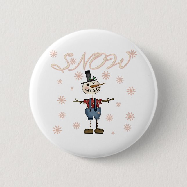 Snow Primsical Snowman Button (Vorderseite)