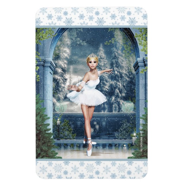 Snow Princess Ballerina Christmas Magnet (Vertikal)